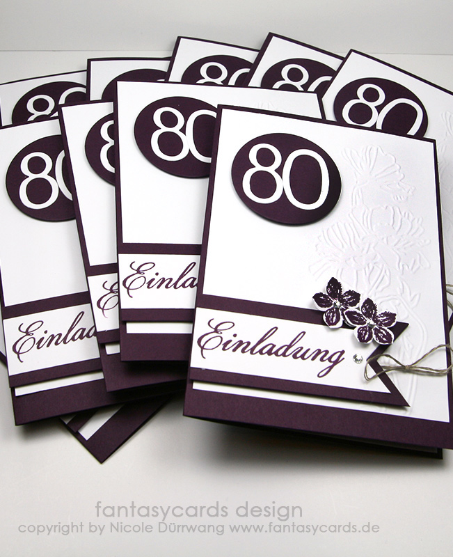 Einladungskarten zum 80. Geburtstag | Nicoles Kartenwerkstatt